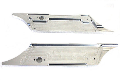 VTwin Black Flames Chrome Saddlebag Hinge Covers 1993-2013 Harley Touring FLT
