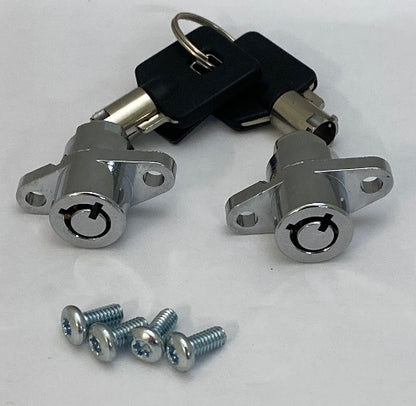 VTwin Chrome Saddlebag Lock & Key Kit for 2014-2021 Harley Davidson Touring FLT