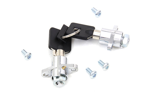 VTwin Chrome Saddlebag Lock & Key Kit for 2014-2021 Harley Davidson Touring FLT