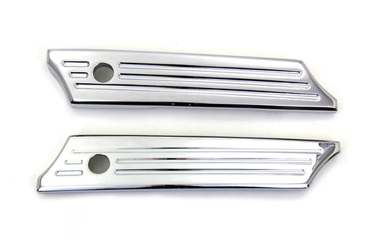 VTwin Wyatt Gatling Chrome Saddlebag Hinge Covers 2014-2020 Harley Touring FLT