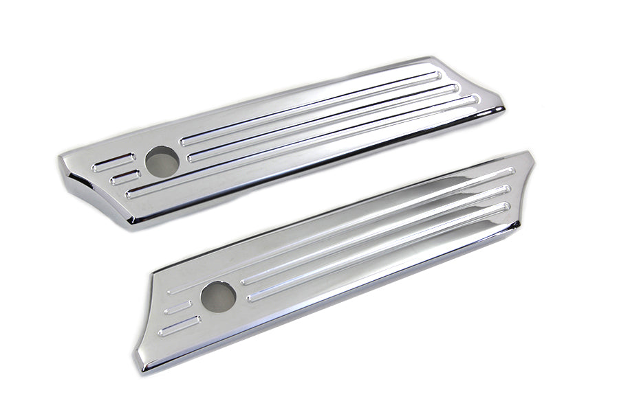 VTwin Wyatt Gatling Chrome Saddlebag Hinge Covers 2014-2020 Harley Touring FLT