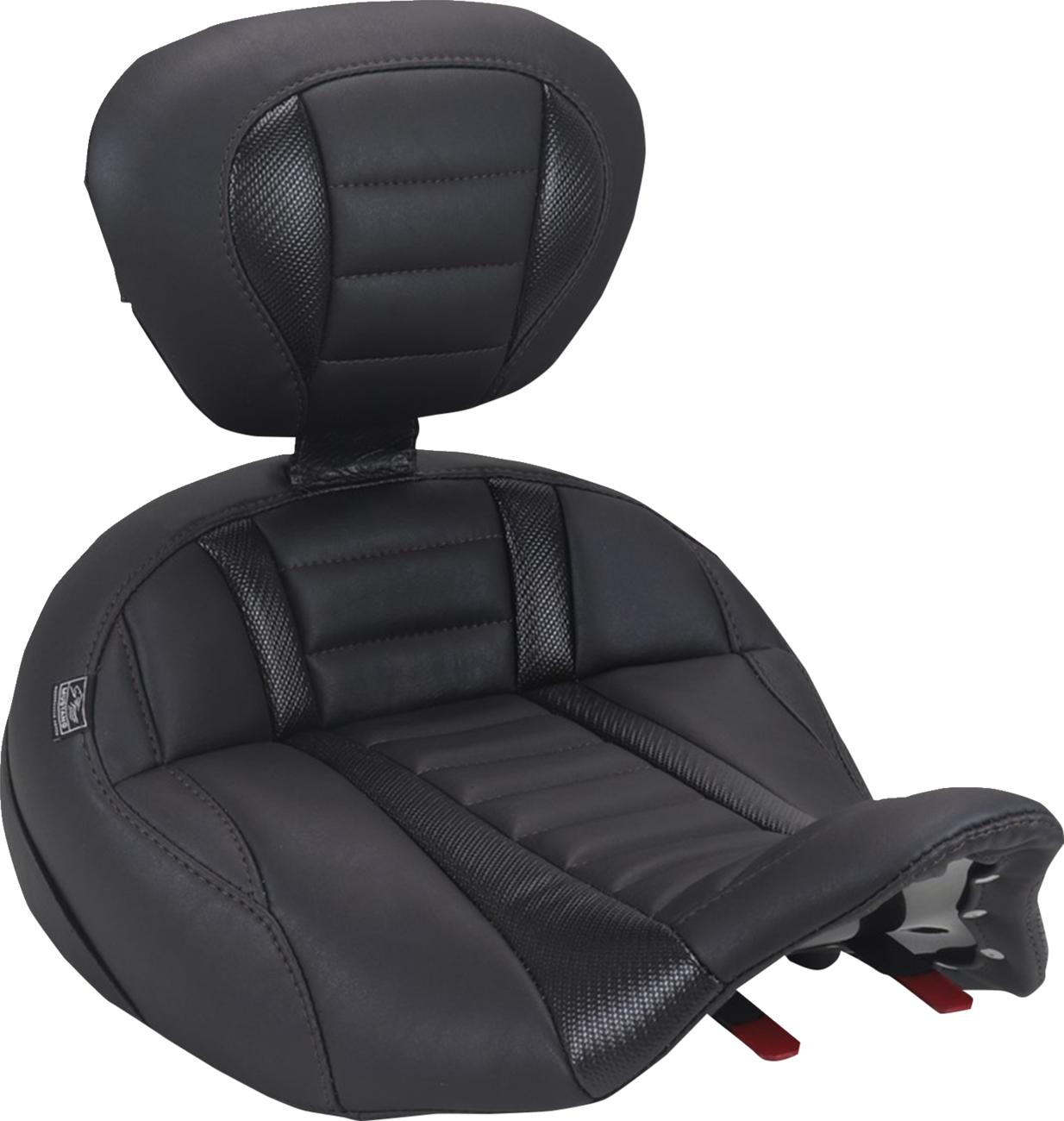 Mustang Deluxe Tour Black Stitch Solo Seat & Backrest for 2023-26 Harley Touring