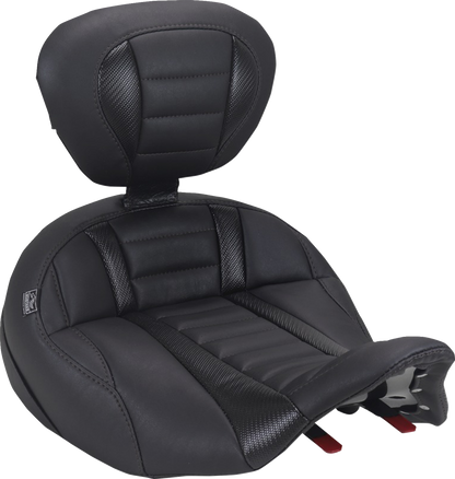Mustang Deluxe Tour Black Stitch Solo Seat & Backrest for 2023-26 Harley Touring