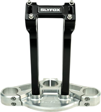 Slyfox 10" Gloss Black 1-1/8" Clamping Pullback Handlebar Riser Kit for Harley
