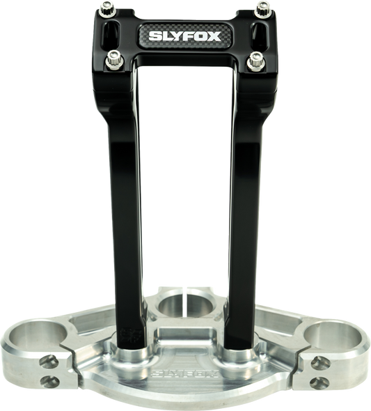 Slyfox 10" Gloss Black 1-1/8" Clamping Pullback Handlebar Riser Kit for Harley