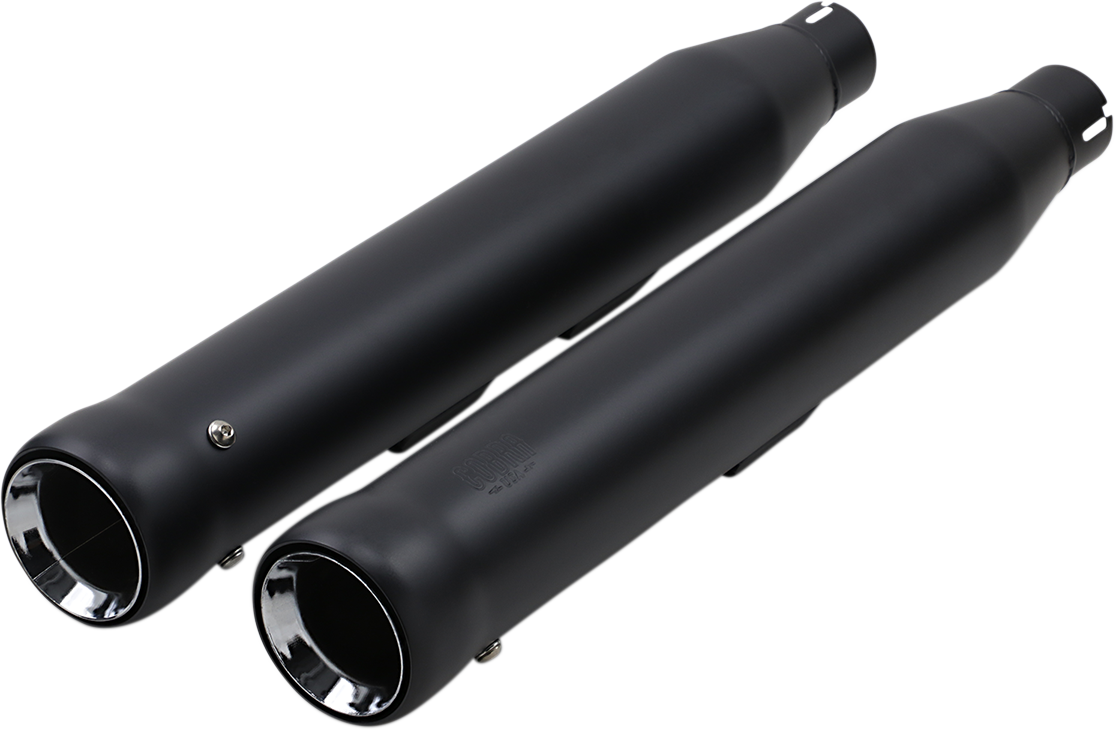 Cobra Neighbor Hater Black Slip-On Motorcycle Mufflers 2007-2017 Harley FLSTF