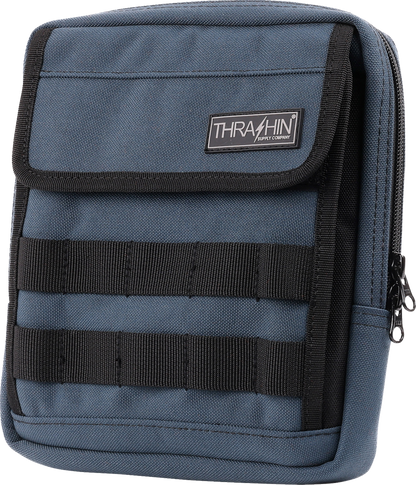 Thrashin Supply Blue Motorcycle Handlebar Storage Bag Slim for Harley THB-0029