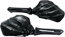 Kuryakyn 1758 Black 3" x 5"Black Skeleton Hand Screw in Motorcycle Mirror Set