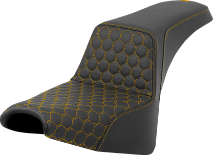 Saddlemen Step Up Gold Honeycomb Gel Seat for 2018-2026 Harley Softail FXBB FXST