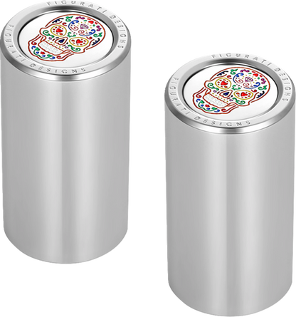 Figurati Designs Silver Sugar Skull Long Docking Hardware Covers for Harley
