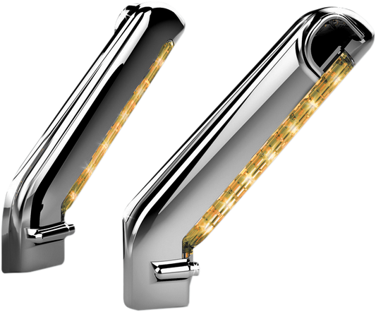 Kuryakyn 1757 Chrome LED Lighted Motorcycle Mirror Cover Lights for Harley