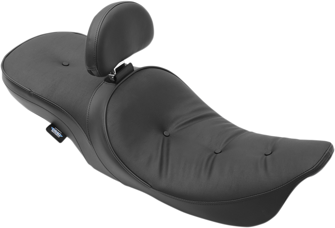 Drag Specialties Small Black Ez Glide II Leather Low Profile Seat Backrest