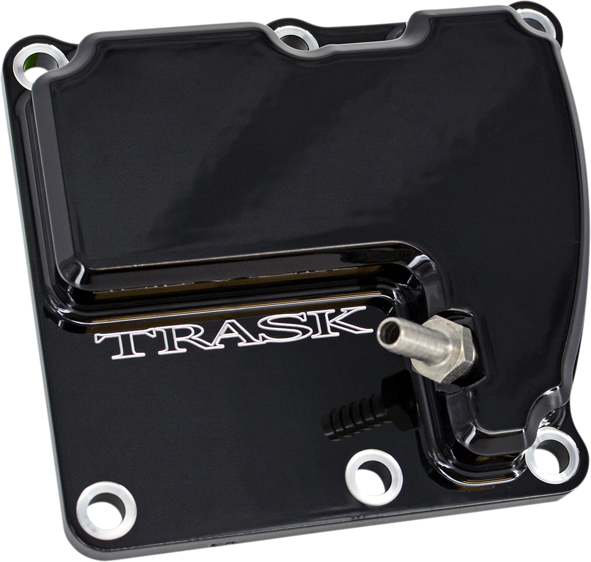 Trask CheckM8 Black Vented Transmission Top Cover 2017-24 Harley Touring Softail