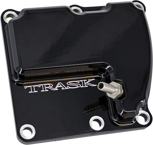 Trask CheckM8 Black Vented Transmission Top Cover 2017-24 Harley Touring Softail
