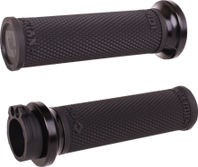 Odi Ruffian Lock-On 1" Black Knurled Cable Handlebar Grips for 1984-2022 Harley