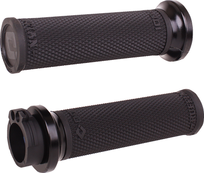 Odi Ruffian Lock-On 1" Black Knurled Cable Handlebar Grips for 1984-2022 Harley