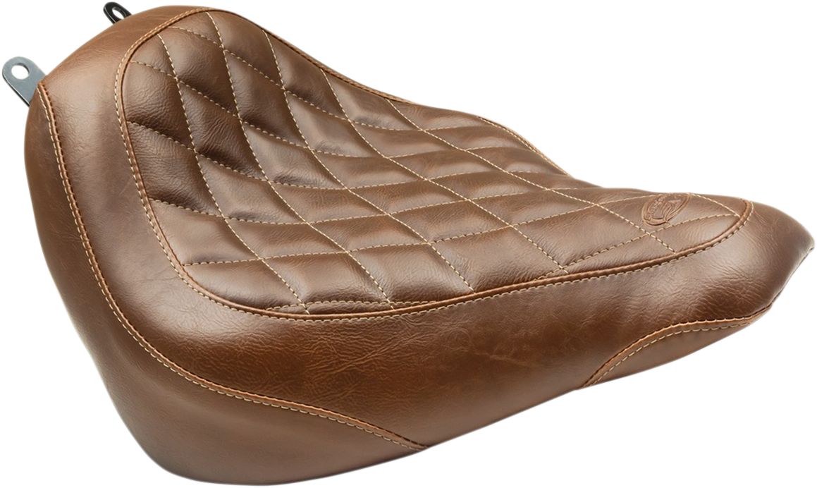 Mustang Wide Tripper Brown Solo Seat for 2018-21 Harley Softail Heritage Deluxe