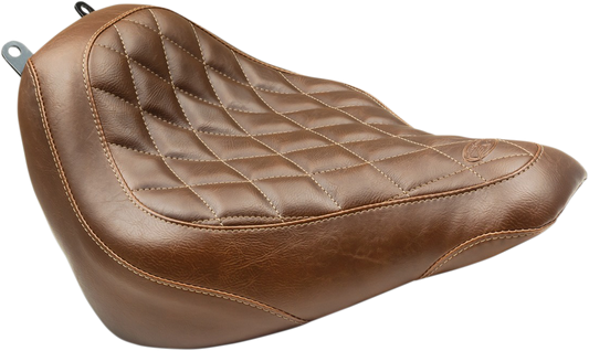 Mustang Wide Tripper Brown Solo Seat for 2018-21 Harley Softail Heritage Deluxe