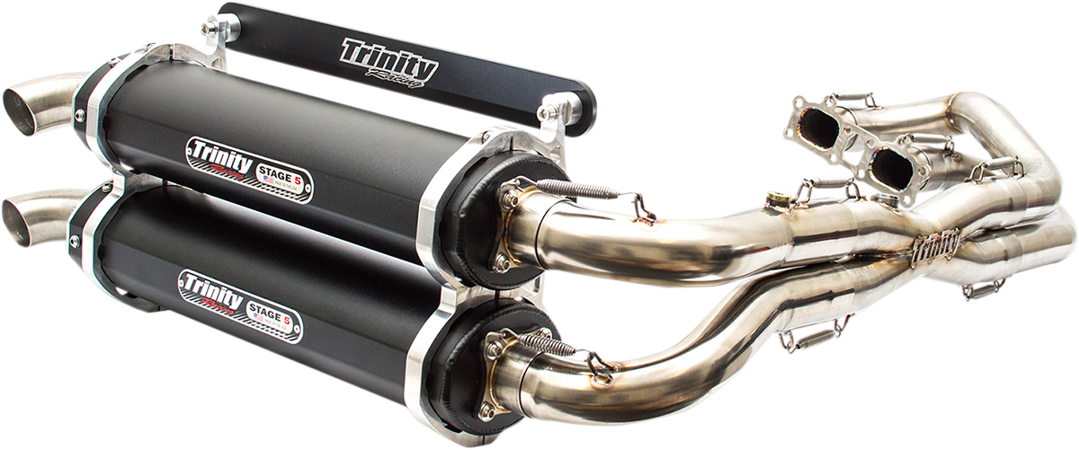 Trinity Racing Black 2-2 Stage 5 UTV Exhaust 2014-2023 Polaris RZR XP 1000 4x4