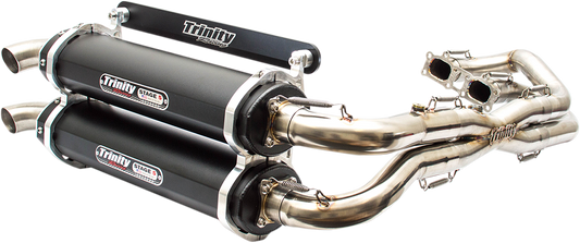 Trinity Racing Black 2-2 Stage 5 UTV Exhaust 2014-2023 Polaris RZR XP 1000 4x4