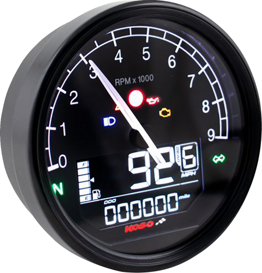 Koso TNT-05 D80 Electronic Motorcycle 3.75" Speedometer Tachometer Gauge Kit