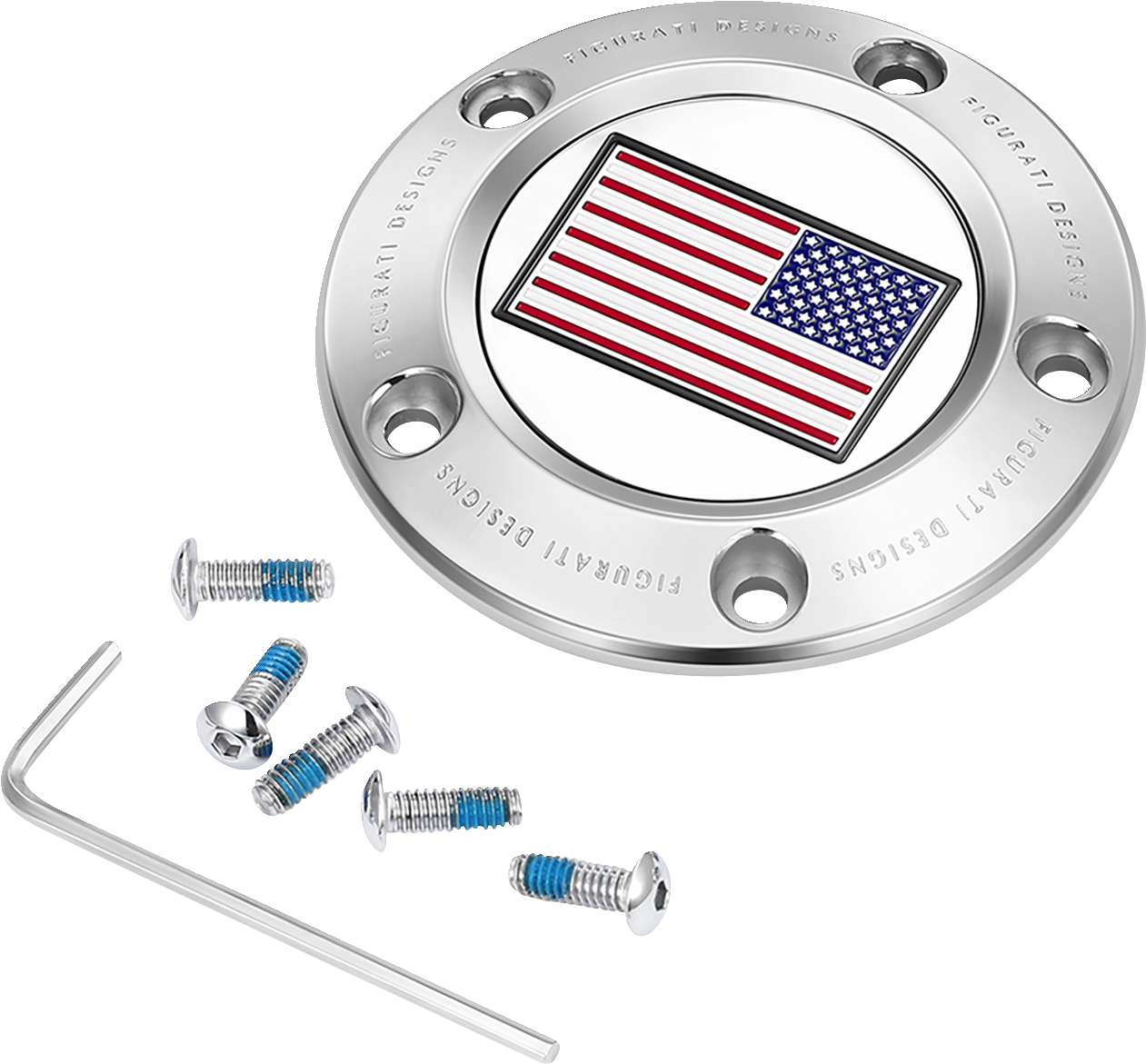 Figurati Designs American Flag Timing Cover for 1999-2017 Harley Davidson