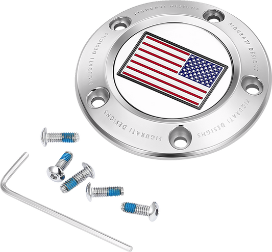 Figurati Designs American Flag Timing Cover for 1999-2017 Harley Davidson