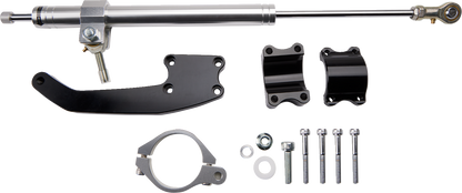 Drag Specialties Silver Front Steering Damper Kit For 2017-2024 Harley Touring