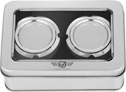 Figurati Designs Front Smooth Axle Nut Chrome Covers for 2002-2022 Harley
