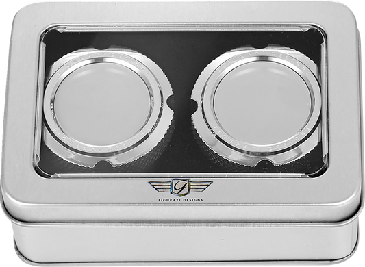 Figurati Designs Front Smooth Axle Nut Chrome Covers for 2002-2022 Harley