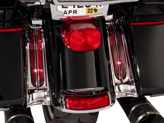 Ciro Chrome Rear LED Filler Panel Lights 14-20 Harley Touring FLHR FLHTK FLTRU