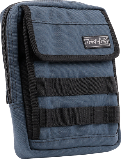 Thrashin Supply Blue Motorcycle Handlebar Storage Bag Slim for Harley THB-0029