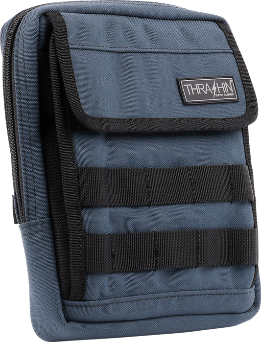 Thrashin Supply Blue Motorcycle Handlebar Storage Bag Slim for Harley THB-0029