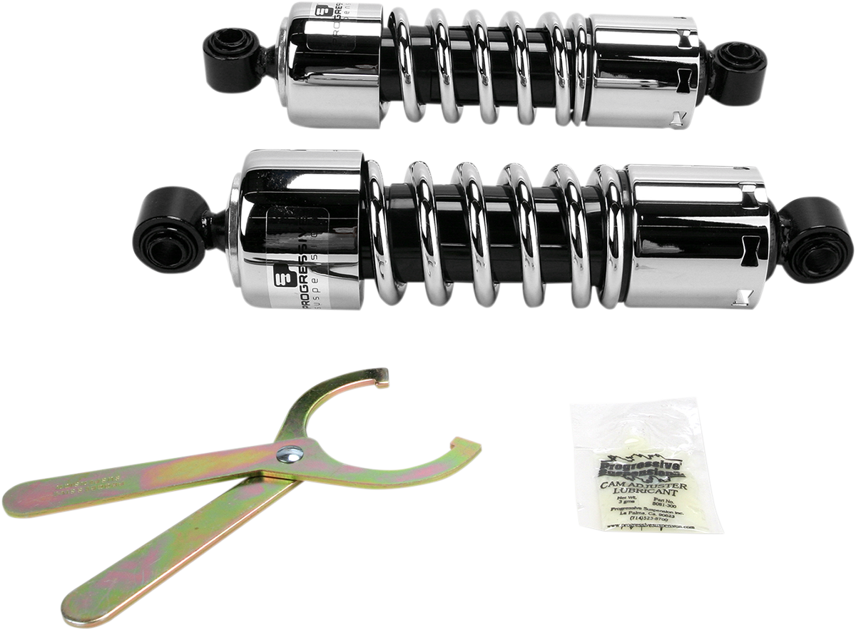 Progressive 412 Chrome 11" Standard Rear Shocks for 91-17 Harley Dyna FXDL FXDC