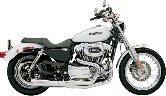 Bassani Chrome 2-1 Road Rage Megaphone Short Exhaust for 04-13 Harley Sportster
