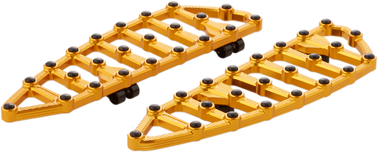 Arlen Ness MX Gold Driver Floorboards for 1980-24 Harley Touring Softail Models