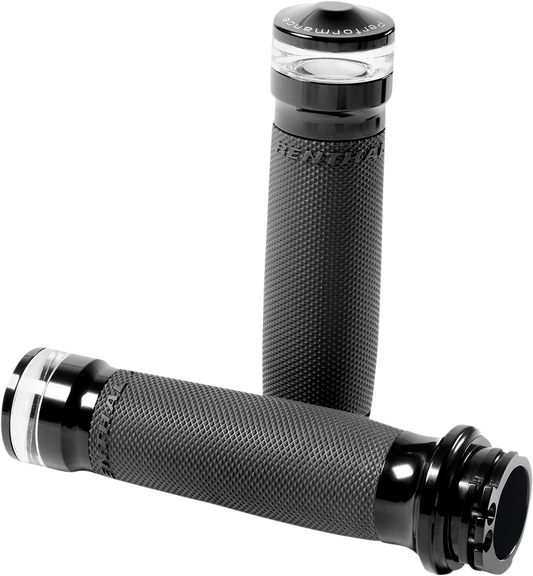 Performance Machine Black Vision LED Turn Signal Hand Grips 1986-2022 Harley