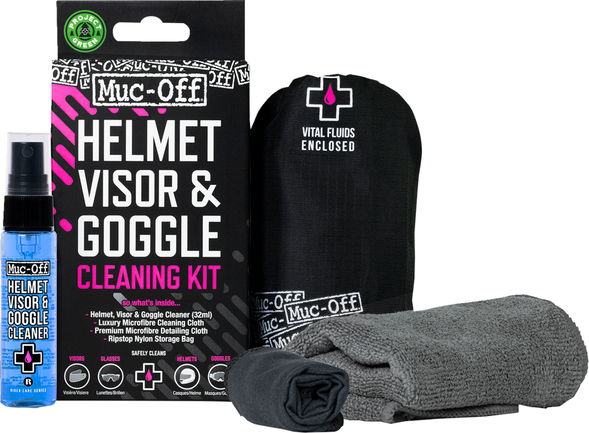 Muc-Off Motorcycle Helmet Visor, Lens & Goggle Cleaning Kit