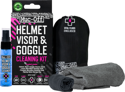 Muc-Off Motorcycle Helmet Visor, Lens & Goggle Cleaning Kit