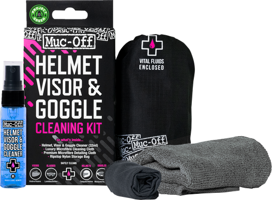 Muc-Off Motorcycle Helmet Visor, Lens & Goggle Cleaning Kit