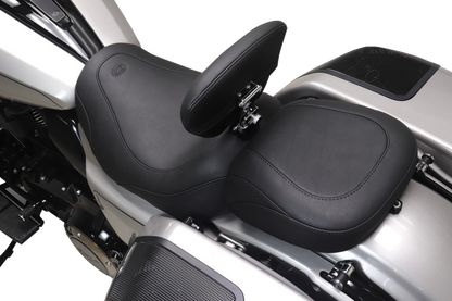 Mustang Wide Tripper Smooth Solo Seat & Backrest fits 2023-2026 Harley Touring
