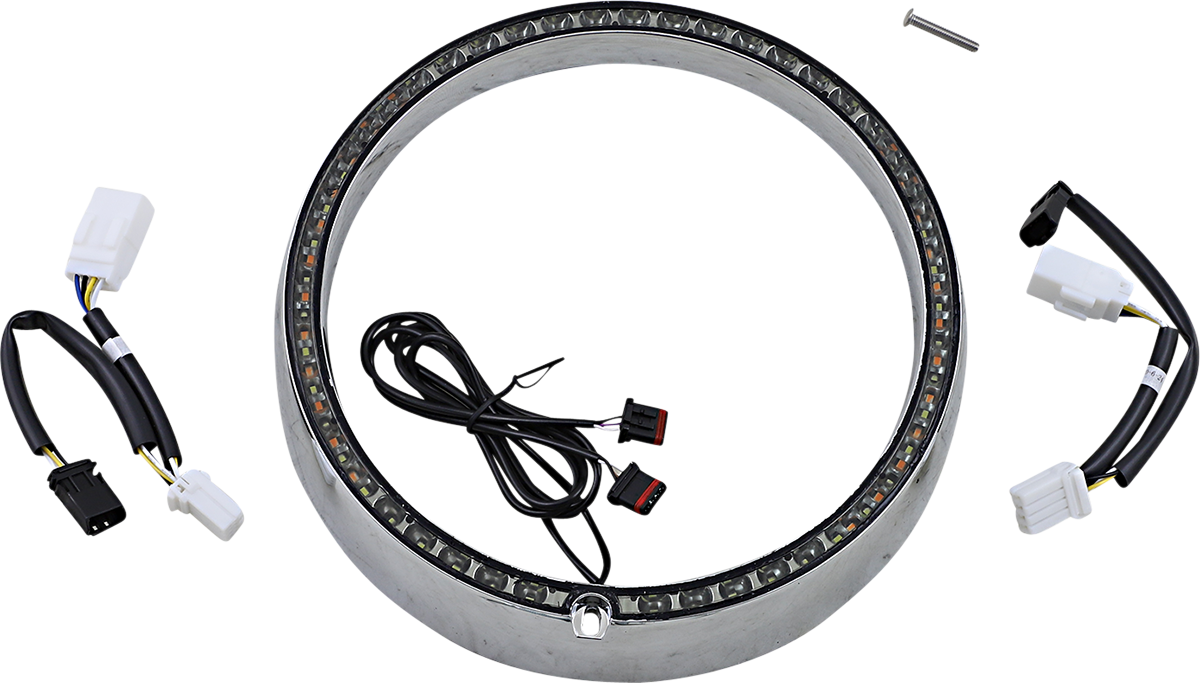 Custom Dynamics Chrome LED Headlight Trim fits 2006-13 Harley Touring FLHT