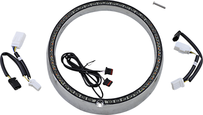Custom Dynamics Chrome LED Headlight Trim fits 2006-13 Harley Touring FLHT