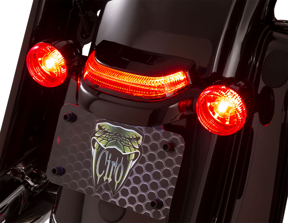 Ciro 40174 Lightstrike Black Red Lens Crown LED Taillight 2014-23 Harley Touring