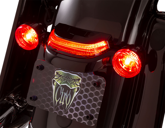 Ciro 40174 Lightstrike Black Red Lens Crown LED Taillight 2014-23 Harley Touring