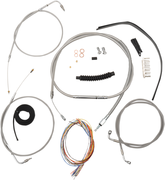 La Choppers Complete 18" Handlebar Cable Kit fits 1996-06 Harley Softail FLSTNI