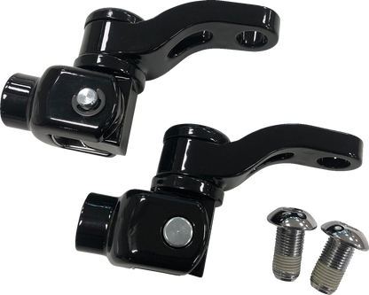 Drag Specialties Adjustable Black Passenger Peg Mounts 2018-2025 Harley Softail