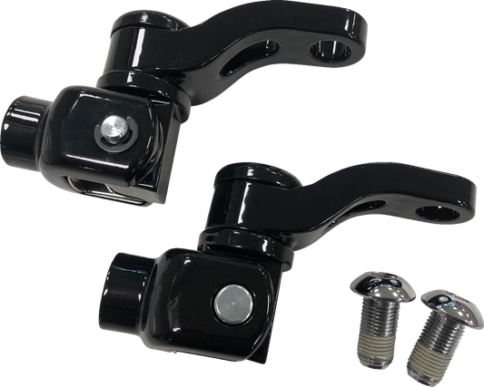Drag Specialties Adjustable Black Passenger Peg Mounts 2018-2025 Harley Softail
