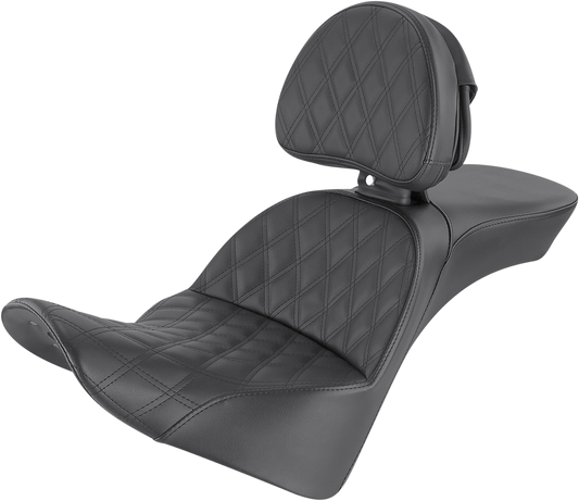 Saddlemen Explorer Lattice Seat & Backrest for 2018-25 Harley Softail FLHC FLSL