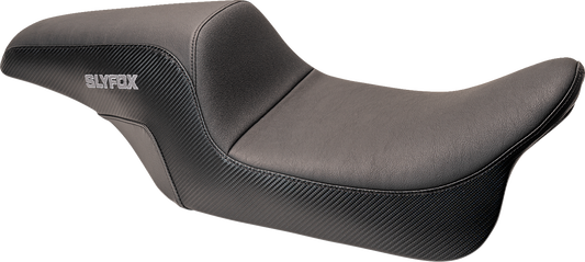 Slyfox Drifter Smooth Carbon Fiber Seat fits 2006-2017 Harley Dyna Fat Bob FXDB